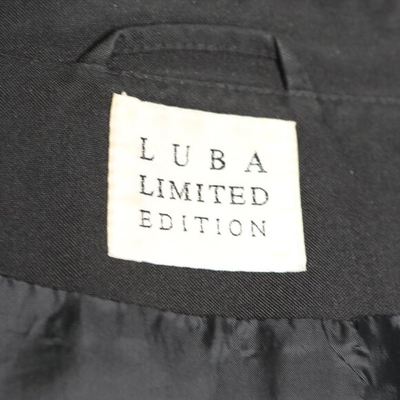 Luba Limited Edition Black Overcoat Fall Jacket Button Up Lined Plus 16 - Picture 5 of 11